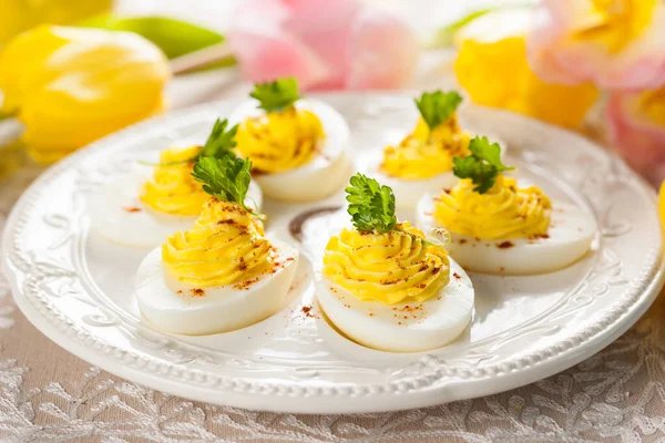 Ovos Desenrolados Com Páprica Easter — Fotografia de Stock
