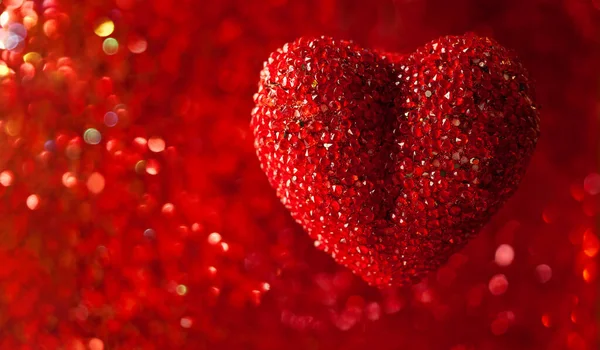 Valentine Day Concept Red Heart Red Background Bokeh Valentine Day — Stock Photo, Image