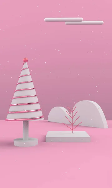 Christmas Card Metallic Tree Christmas Tree — Zdjęcie stockowe