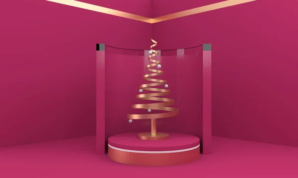 Christmas Card Tree Christmas Tree Rendering — Zdjęcie stockowe