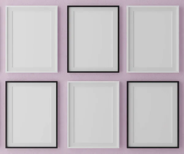 Blank canvas. Color wall on background. Mock up poster frame, canvas template.