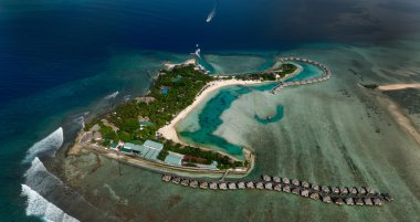 Maldives resort in North Atoll region clipart