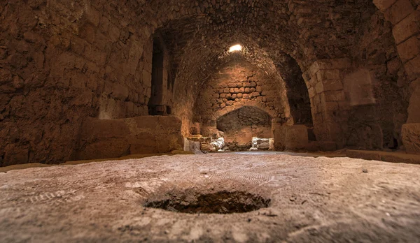 Στο εσωτερικό του kerak κάστρο των σταυροφόρων στην Ιορδανία — Φωτογραφία Αρχείου