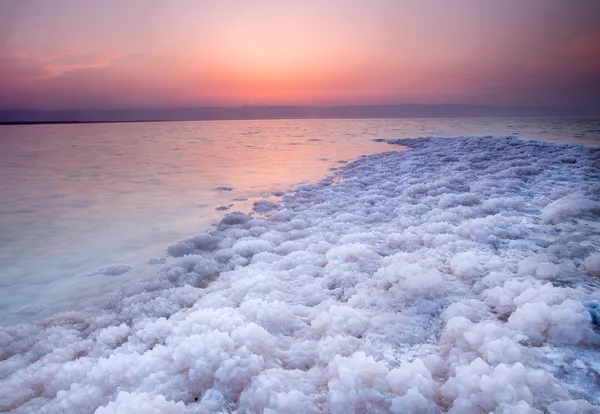 Zachód słońca w dead sea, Jordania — Zdjęcie stockowe