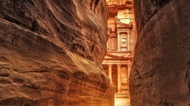 Siq in Ancient City of Petra, Jordan clipart