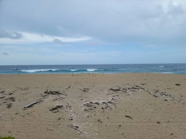 Zona Anidación Tortugas Playa Isabela Puerto Rico Con Océano — Foto de Stock