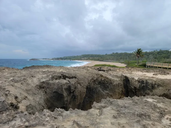 Pozo Jacinto Buca Grotta Jacinto Isabela Puerto Rico Sulla Spiaggia — Foto Stock