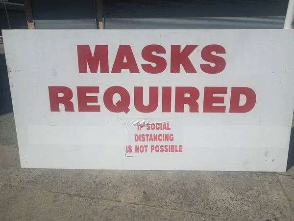 masks required if social distancing is not possible signage