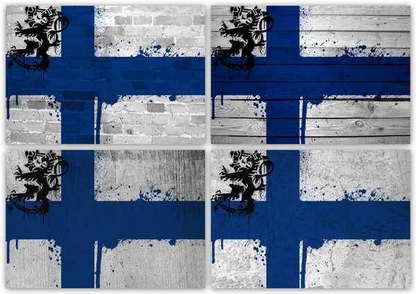 Finská vlajka koláž — Stock fotografie