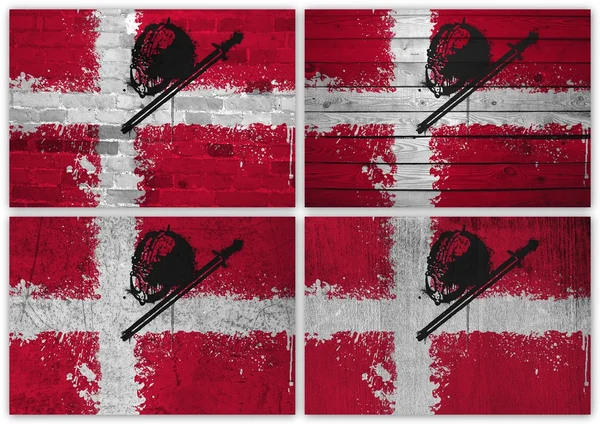 Danish flag collage — Stock Photo, Image