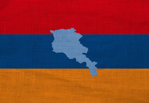 Прапор і карту Вірменії на за оперезана — стокове фото