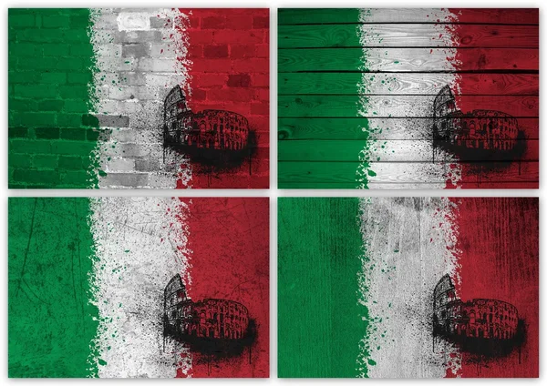 意大利国旗拼贴画 — 图库照片