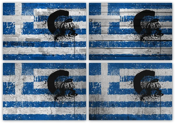 Grekisk flagg collage — Stockfoto