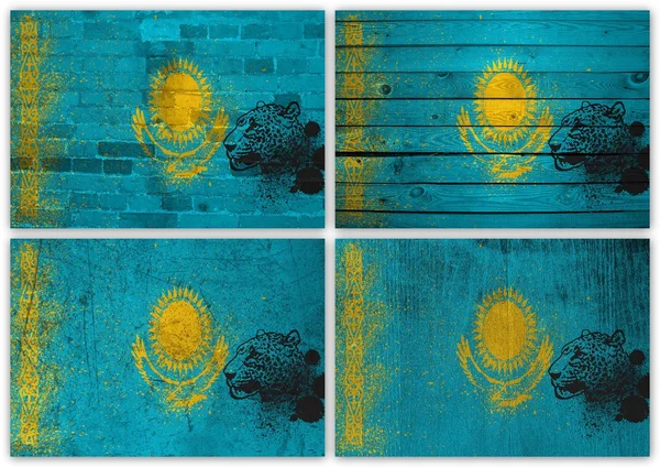 Collage bandiera Kazakistan — Foto Stock