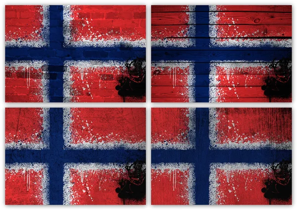 Norge flagga collage — Stockfoto