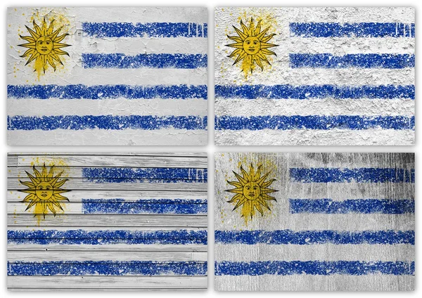 Σημαία της Ουρουγουάης κολάζ — Φωτογραφία Αρχείου