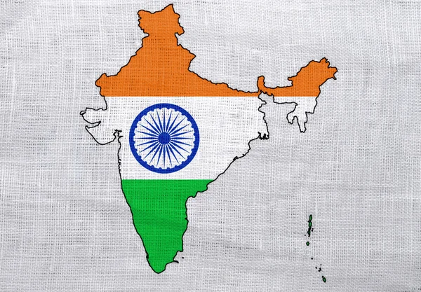 Flagge und Karte von Indien — Stockfoto