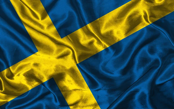 Zijde vlag van Zweden — Stockfoto