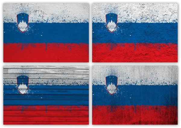 Eslovénia colagem bandeira — Fotografia de Stock