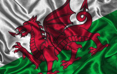 Silk Flag of Wales clipart