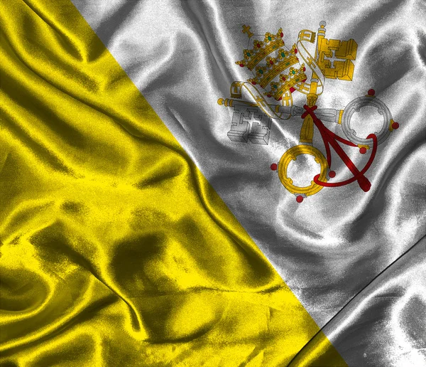 Bandiera di seta del Vaticano — Foto Stock