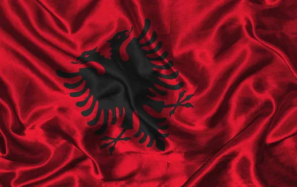 Bandiera di seta dell'Albania — Foto Stock