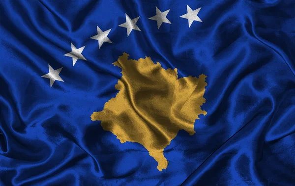 Drapeau en soie du Kosovo — Photo