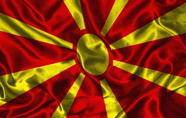 Silk Flag of Macedonia — Stock Photo, Image