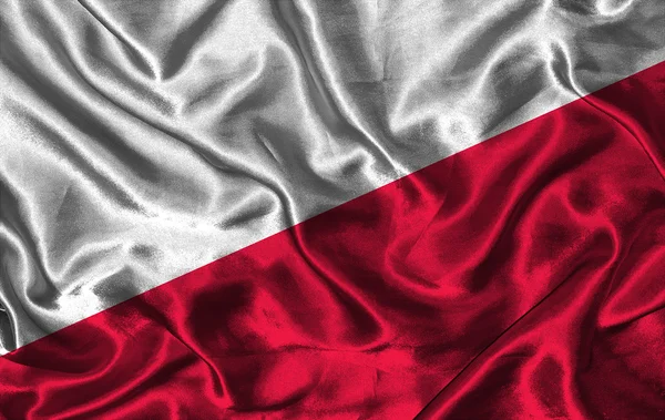 Zijde vlag van Polen — Stockfoto