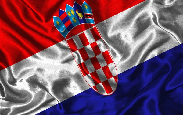 Drapeau de soie de Croatie — Photo
