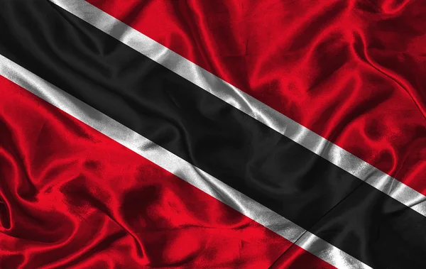 Drapeau en soie de Trinité-et-Tobago — Photo