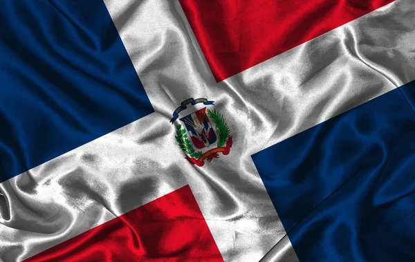 Bandera de seda de República Dominicana — Foto de Stock