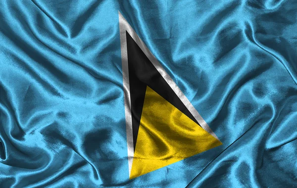 Silk Flag of Saint Lucia — Stock Photo, Image