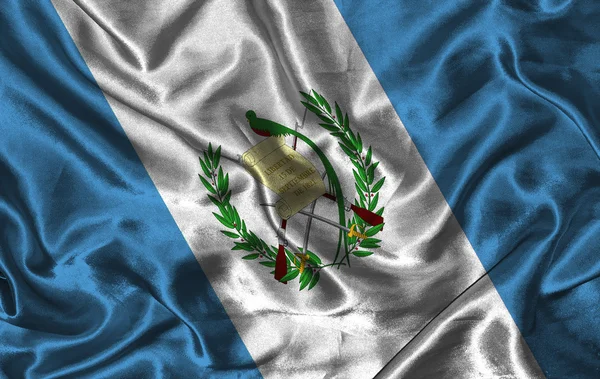 Hedvábné vlajka Guatemaly — Stock fotografie