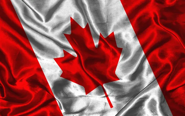 加拿大的丝绸旗帜 — 图库照片