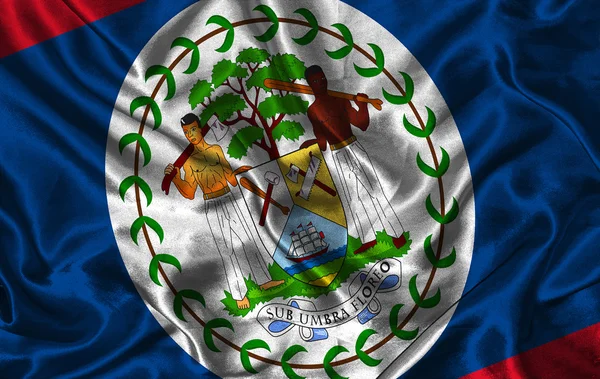 Zijde vlag van belize — Stockfoto