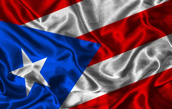 Bandera de seda de Puerto Rico Imagen de stock