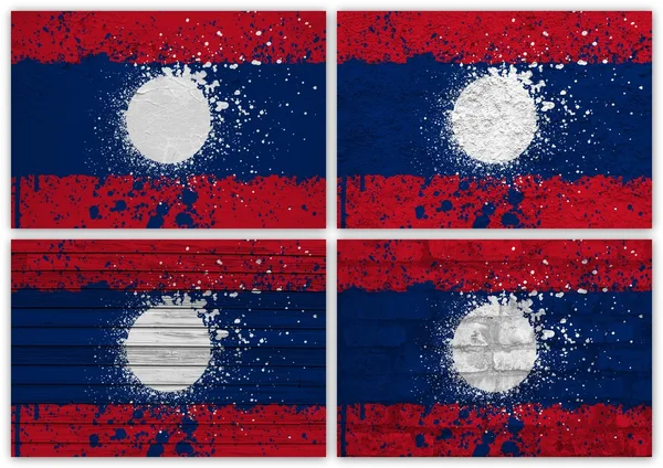 Laos flag collage — Stock Photo, Image