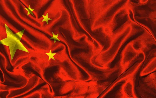 Hedvábné vlajka Číny — Stock fotografie