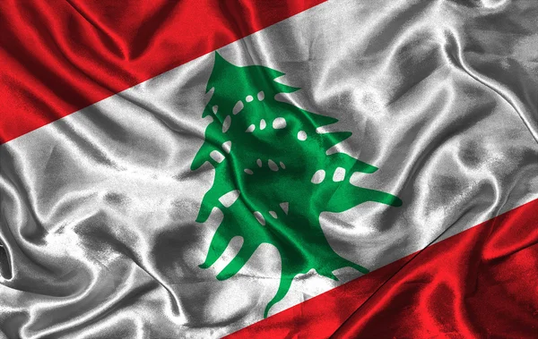 Silk Flag of Lebanon — Stock Photo, Image