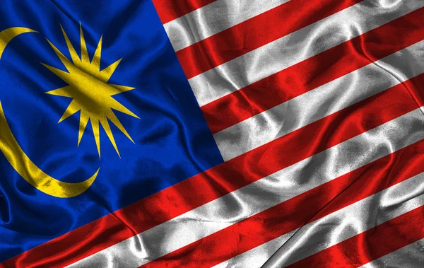 Hedvábné vlajka Malajsie — Stock fotografie
