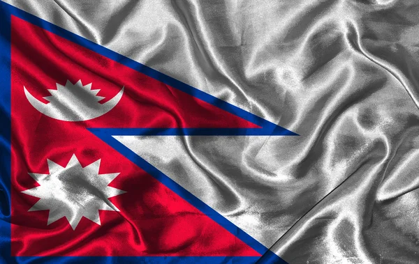 Шелковый флаг Непала — стоковое фото