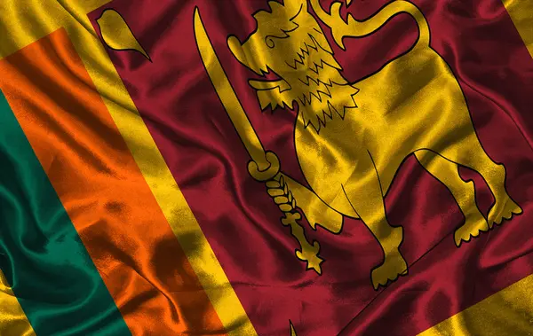 Silk Flag of Sri Lanka — Stock Photo, Image