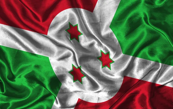 Bandera de seda de Burundi —  Fotos de Stock
