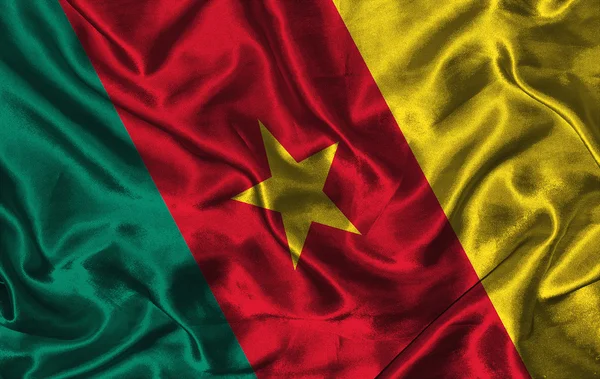 Silk Flag of Cameroon — Stock Photo, Image