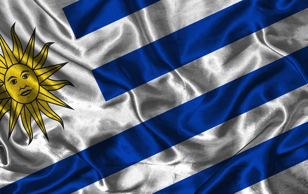 Bandera de seda de Uruguay —  Fotos de Stock