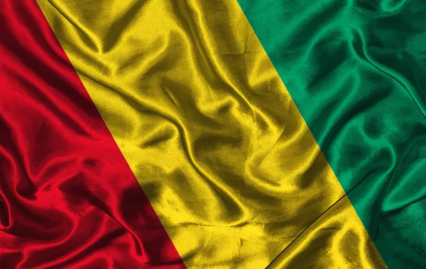 Silk Flag of Guinea — Stock Photo, Image