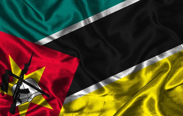 Bandera de seda de Mozambique — Foto de Stock