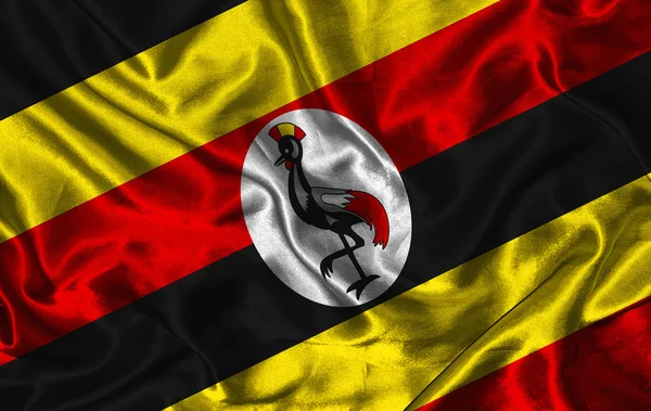 Jedwab flaga Ugandy — Zdjęcie stockowe