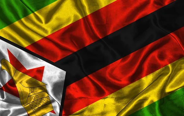 Шелковый флаг Зимбабве — стоковое фото